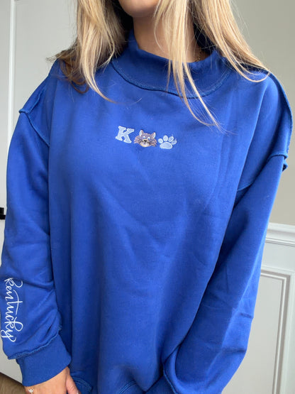 Tilly Wildcat Pride Embroidered Reversible Oversized Mockneck Crew