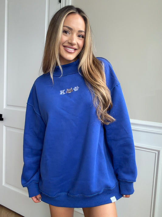 Tilly Wildcat Pride Embroidered Reversible Oversized Mockneck Crew