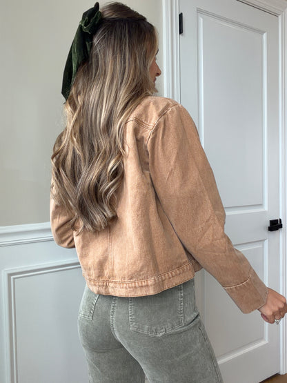 Acorn Corduroy-Collar Cavas Jacket