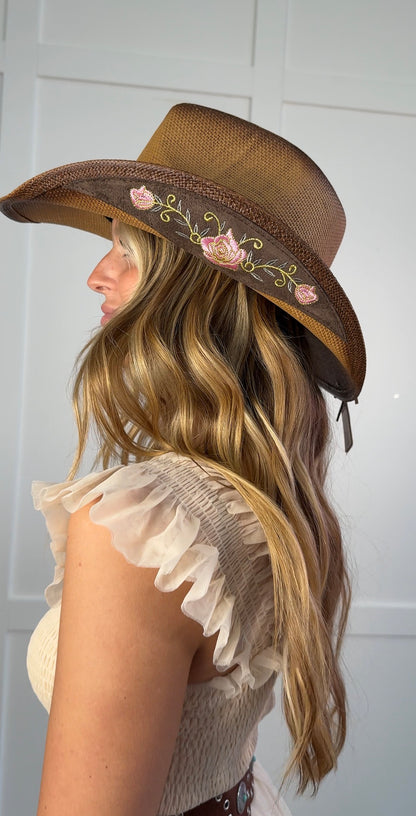Everleigh Embroidered Floral Cowgirl Hat