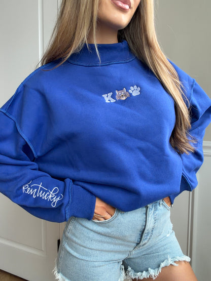 Tilly Wildcat Pride Embroidered Reversible Oversized Mockneck Crew