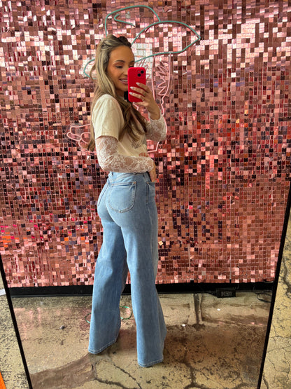 Ashtyn Judy Blue Wide Leg Jeans