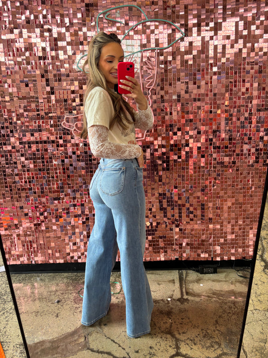 Ashtyn Judy Blue Wide Leg Jeans