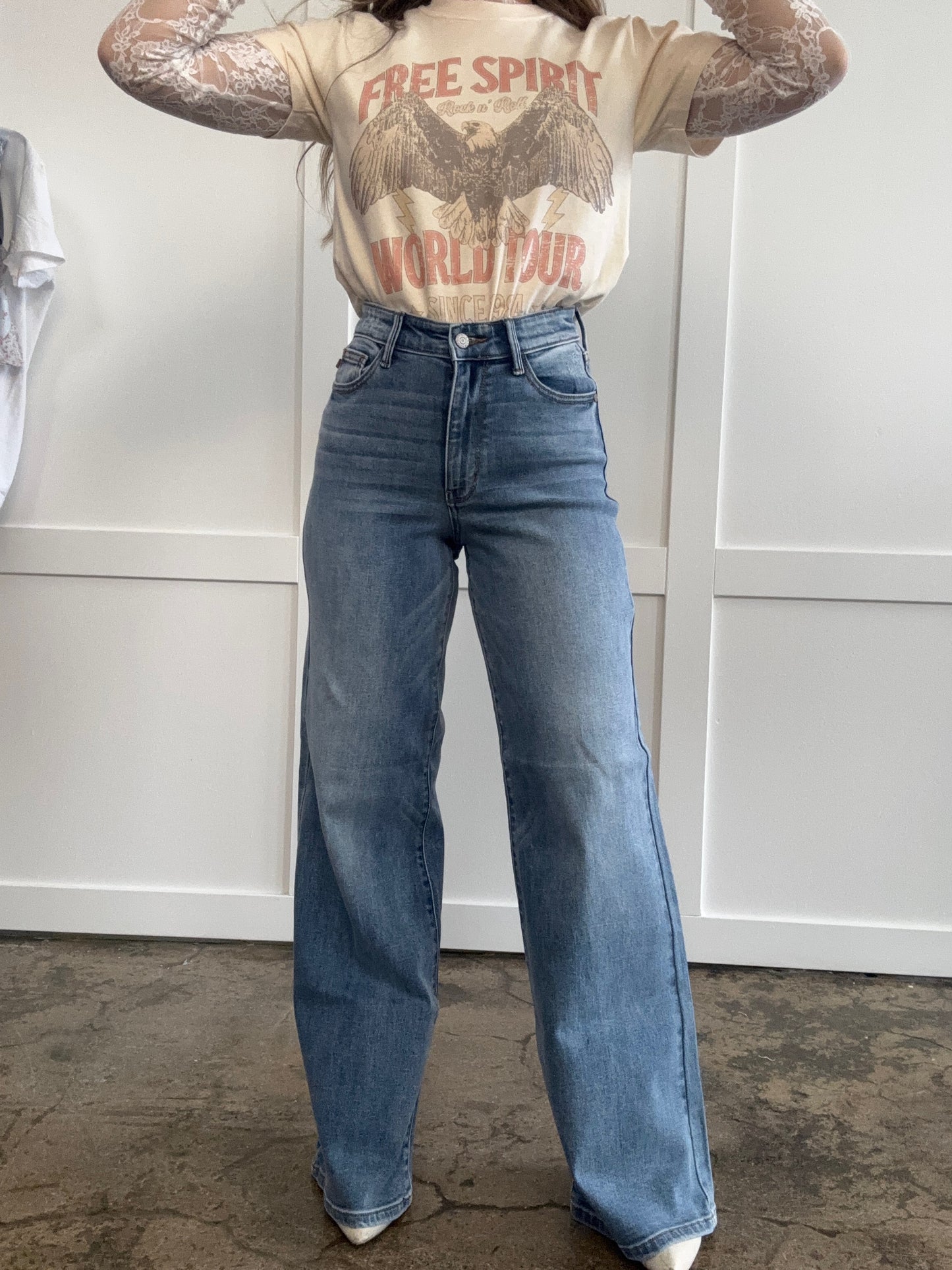 Ashtyn Judy Blue Wide Leg Jeans
