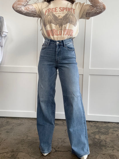 Ashtyn Judy Blue Wide Leg Jeans