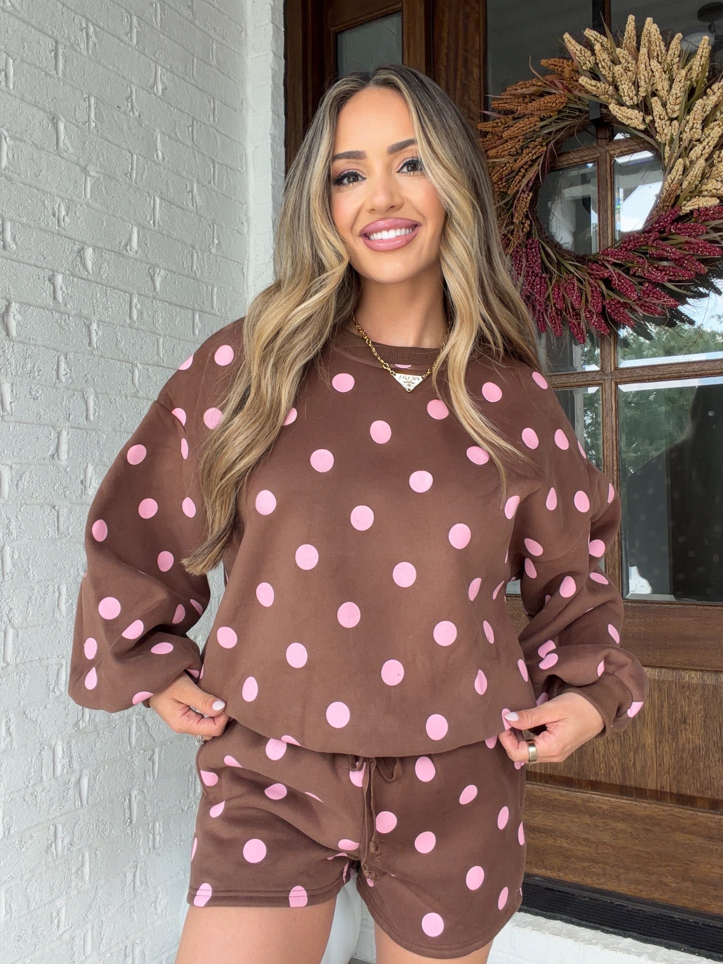 Eleanor Fleece Polka Dot Matching Set