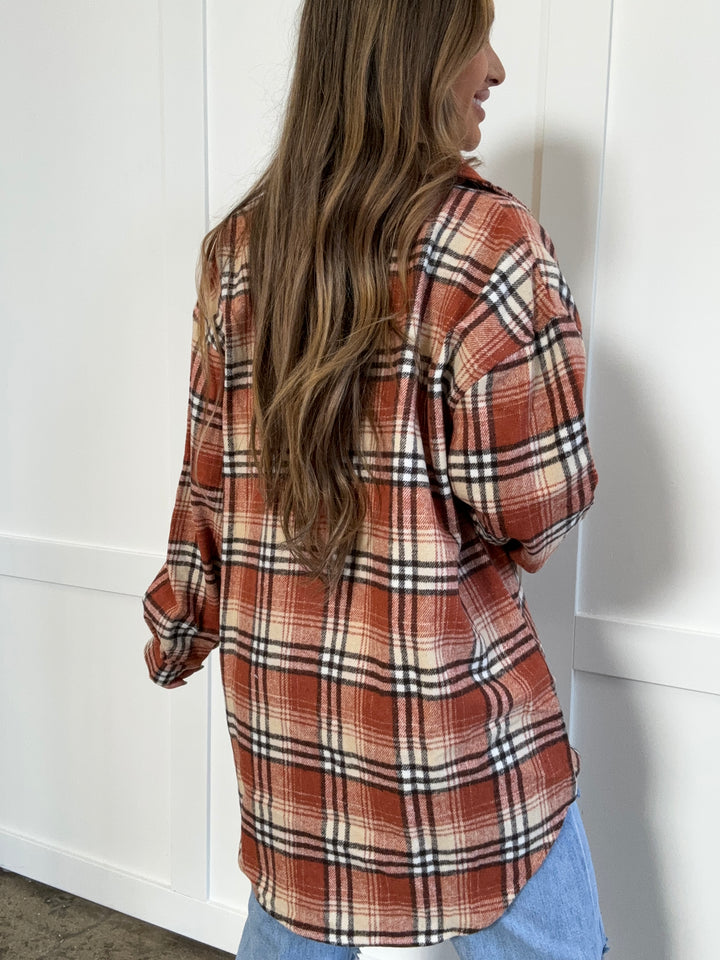 PREORDER: Devlin Full Size Plaid Collared Neck Button-Down Long Sleeve Jacket