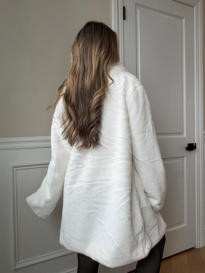 Teddy Plush Woven Solid Collared Coat