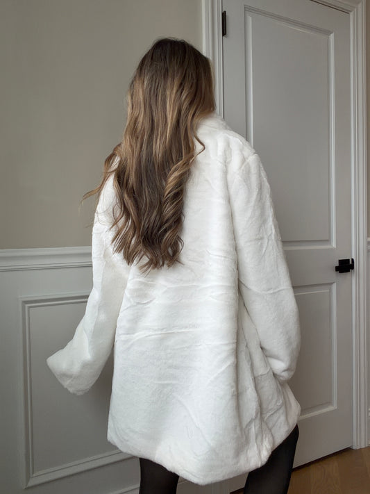 Teddy Plush Woven Solid Collared Coat