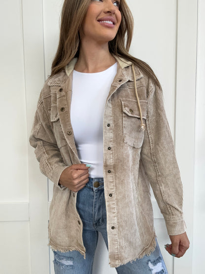 Buy our "PREORDER: Bellamy Snap Front Hooded Corduroy Shacket" online – Willow Boutique Clothing. Shop stylish PREORDER: Bellamy Snap Front Hooded Corduroy Shacket today.
