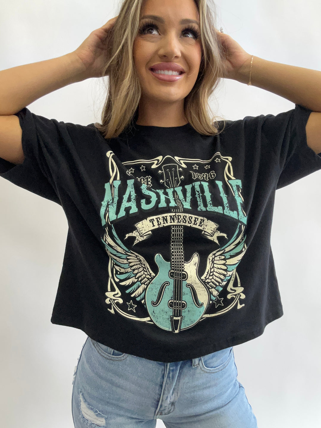 Nashville Rock Graphic Cropped Tee