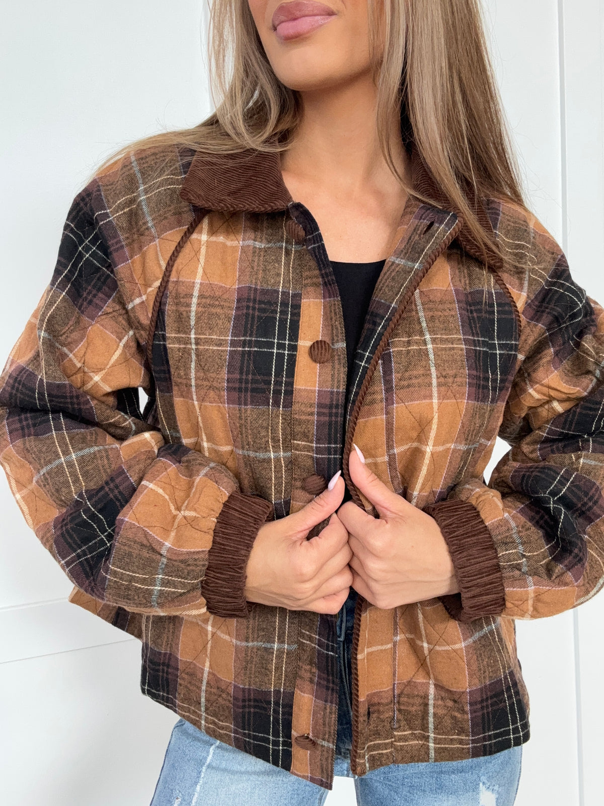 Campfire Check Plaid Quilted Jacket