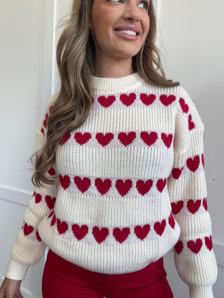 PREORDER: Heart Round Neck Sweater