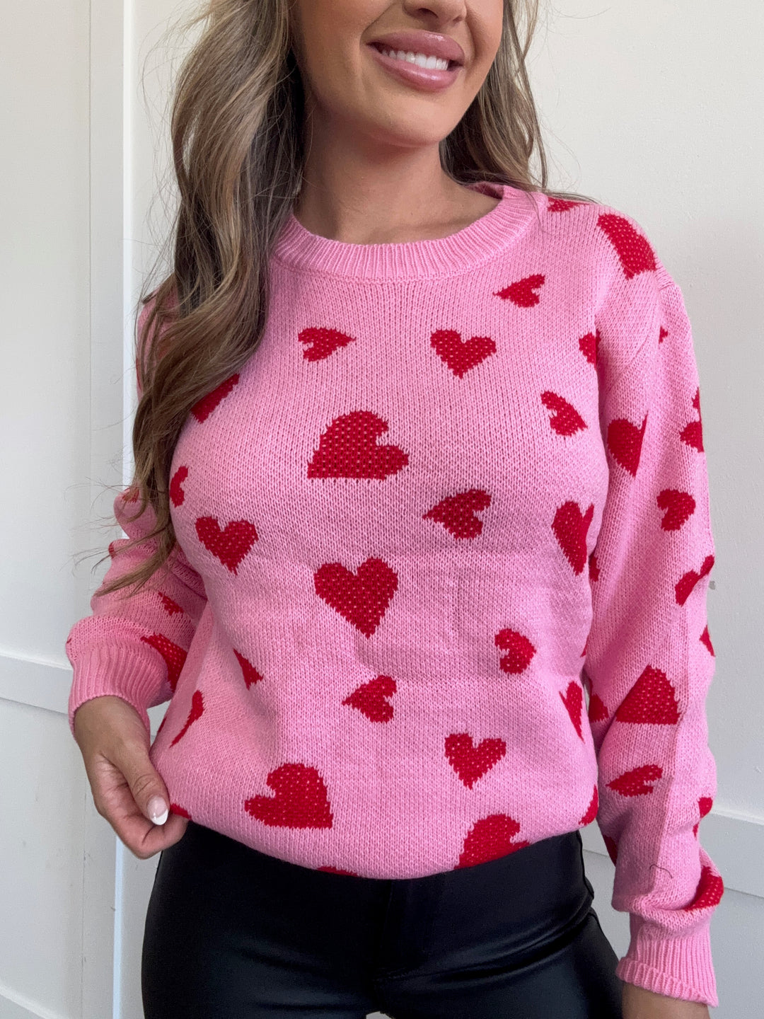 PREORDER: Cupid's Arrow Round Neck Heart Sweater