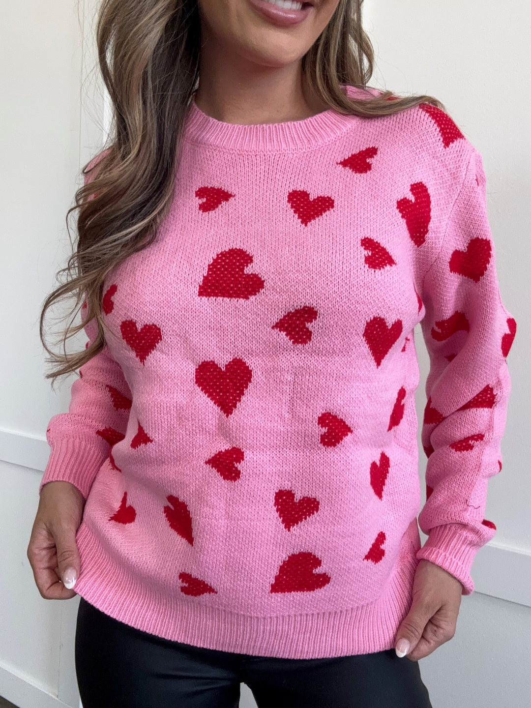 PREORDER: Cupid's Arrow Round Neck Heart Sweater