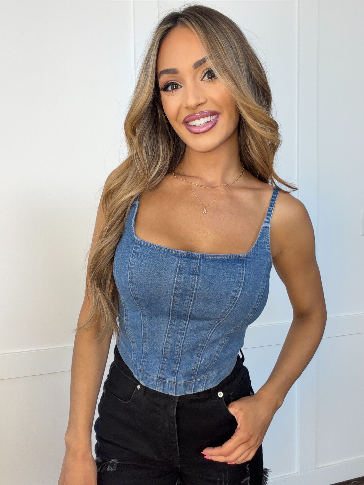 Scarlett Denim Corset Top