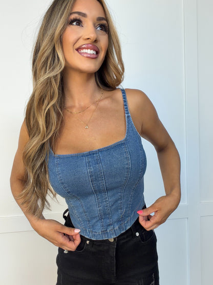 Scarlett Denim Corset Top