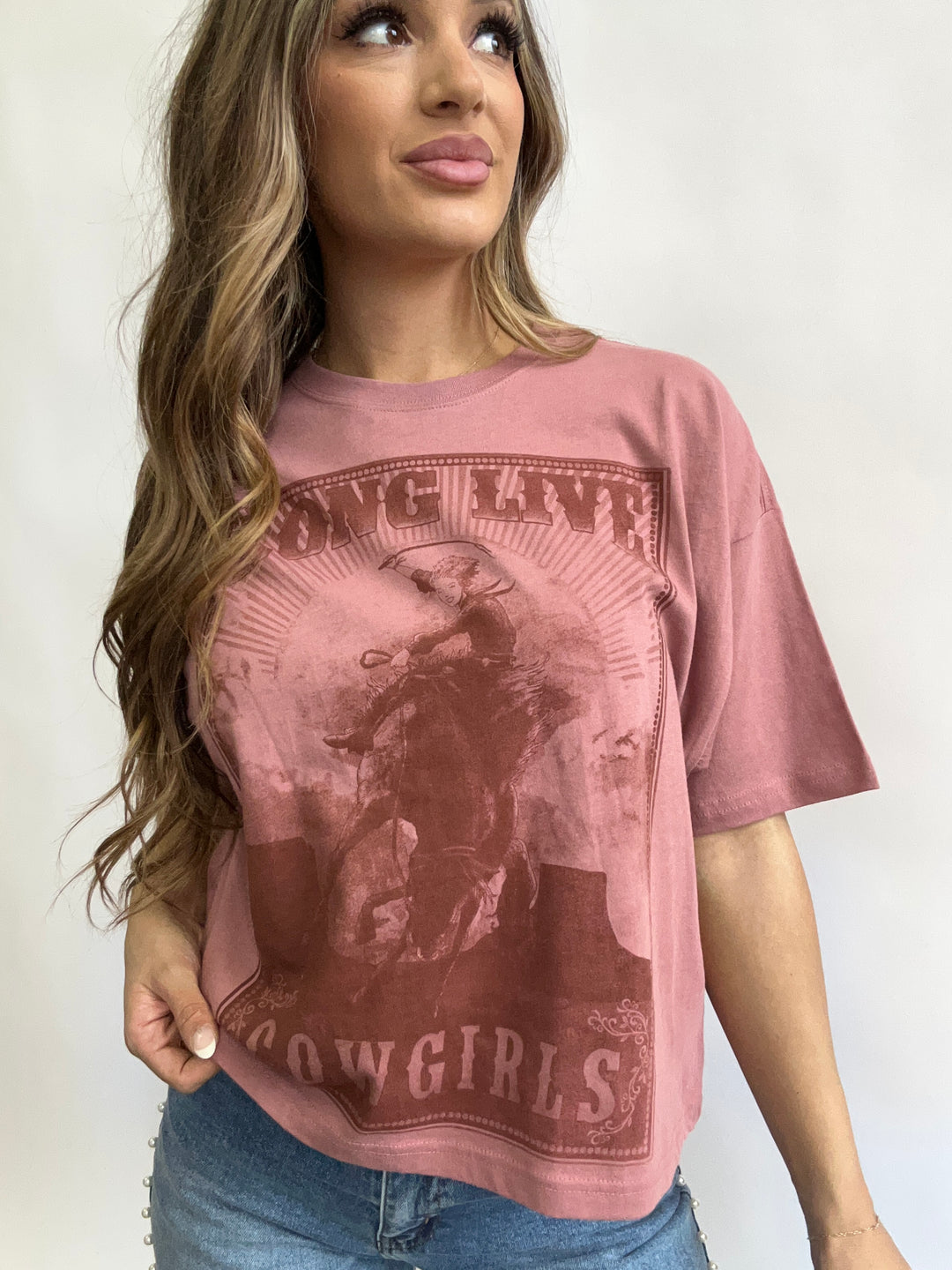 Long Live Cowgirls Graphic Crop Tee