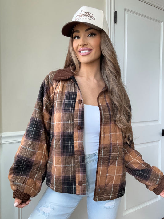 Campfire Check Plaid Quilted Jacket