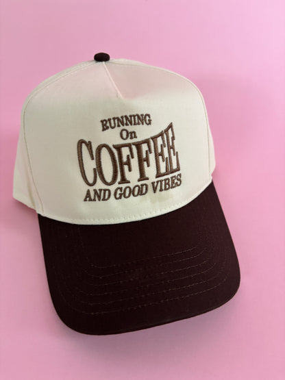 Runnin' on Coffee & Good Vibes Trucker Hat