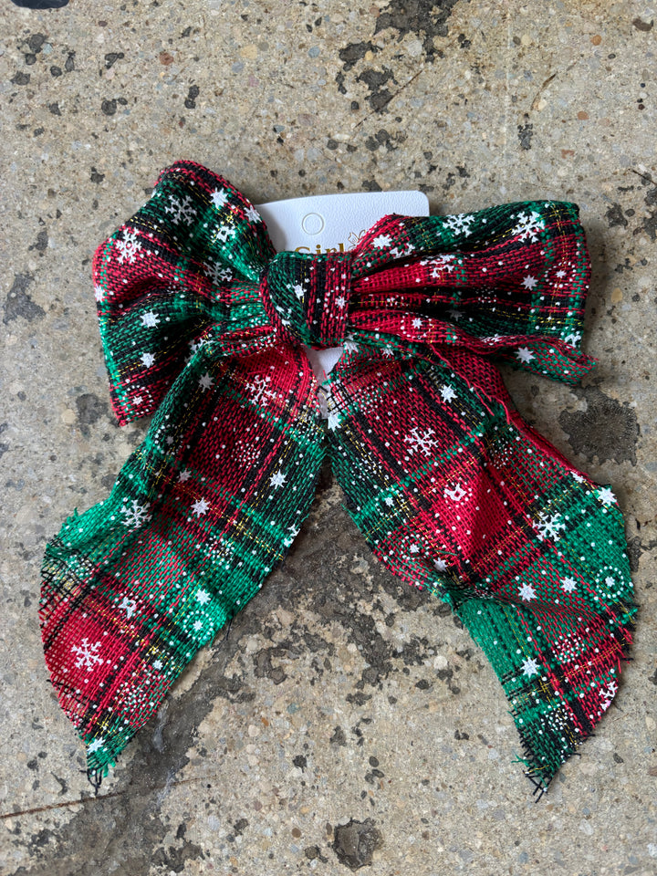 Mistletoe Magic Plaid Hair Bows