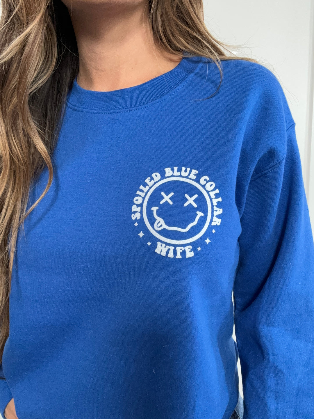 "Somebody's Spoiled Blue Collar Wife" Graphic Crewneck