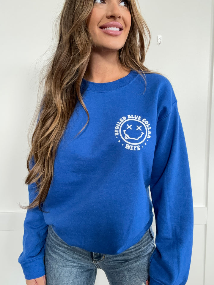 "Somebody's Spoiled Blue Collar Wife" Graphic Crewneck