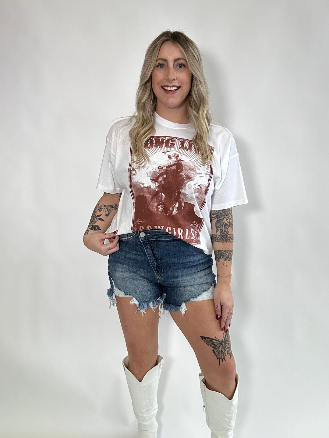 Long Live Cowgirls Graphic Crop Tee