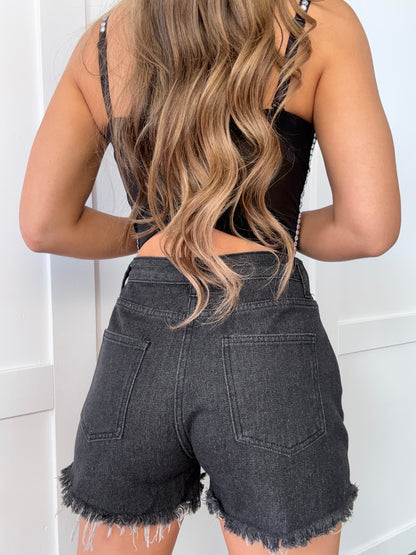 Ariya Bohemian Patched Denim Shorts