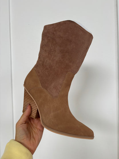 Marseille Mid-Calf Boots Two Toned Suede