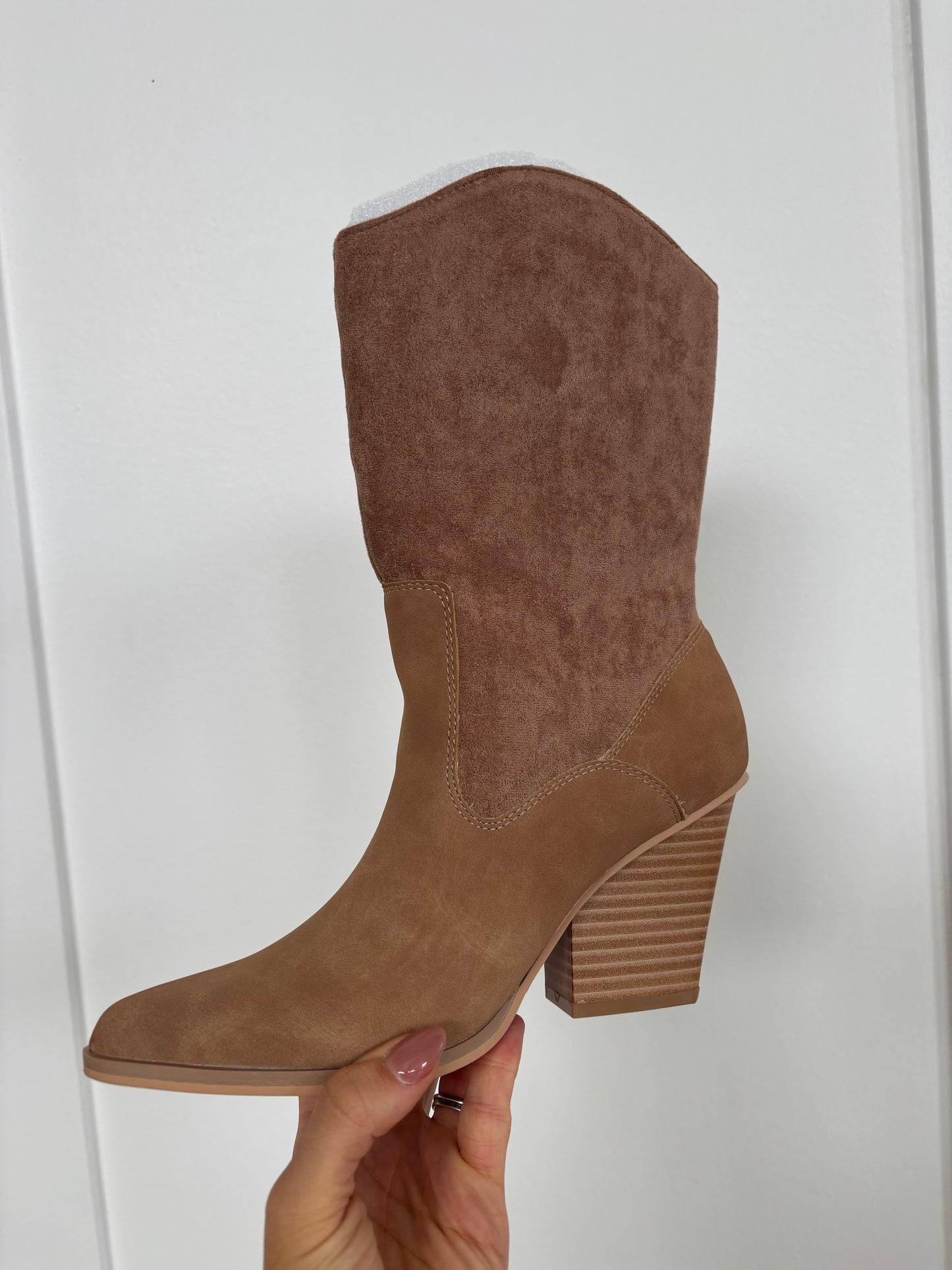 Marseille Mid-Calf Boots Two Toned Suede