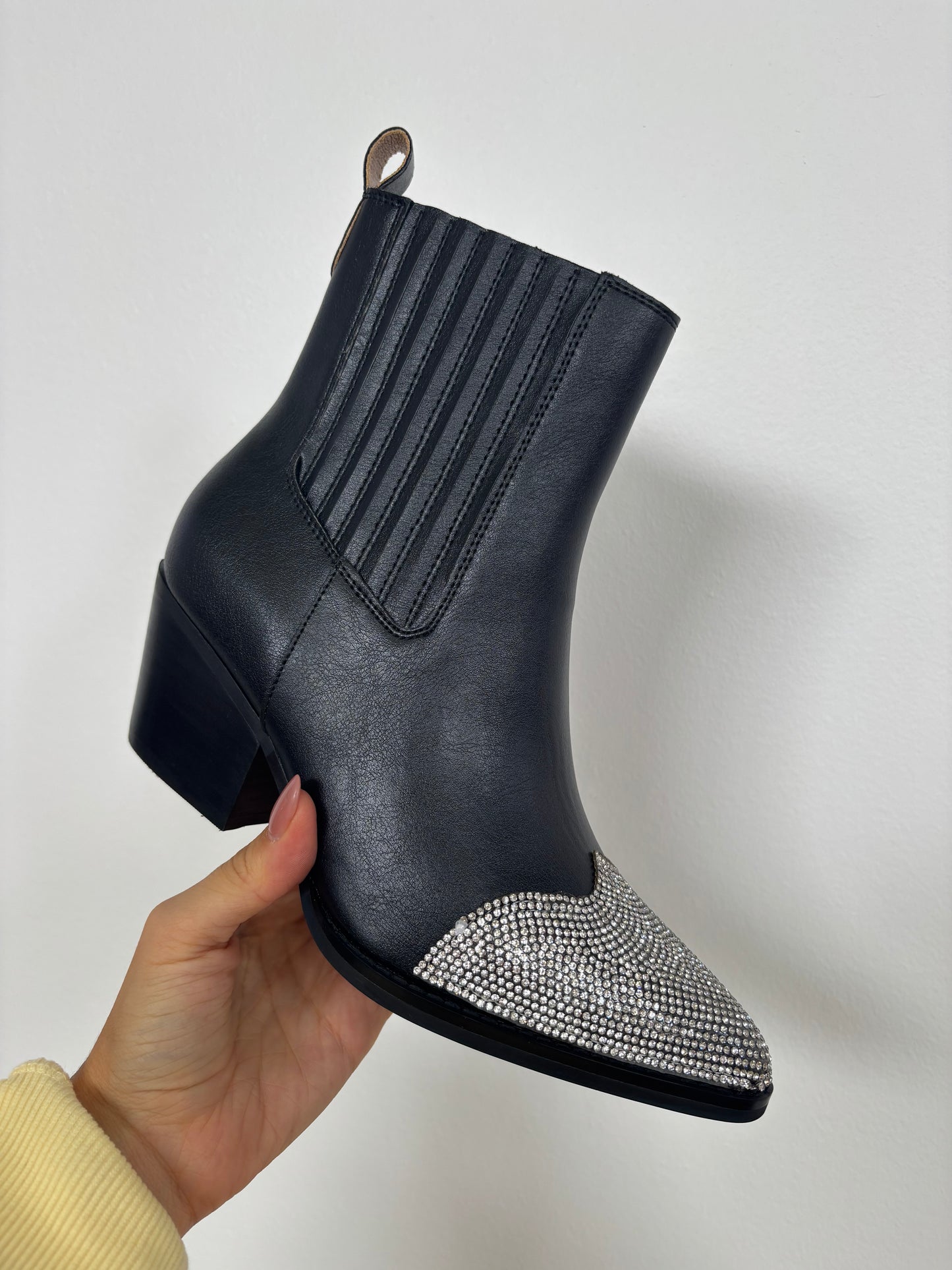 Zuri Rhinestone Pointed Mid-Calf Cowgirl Boots