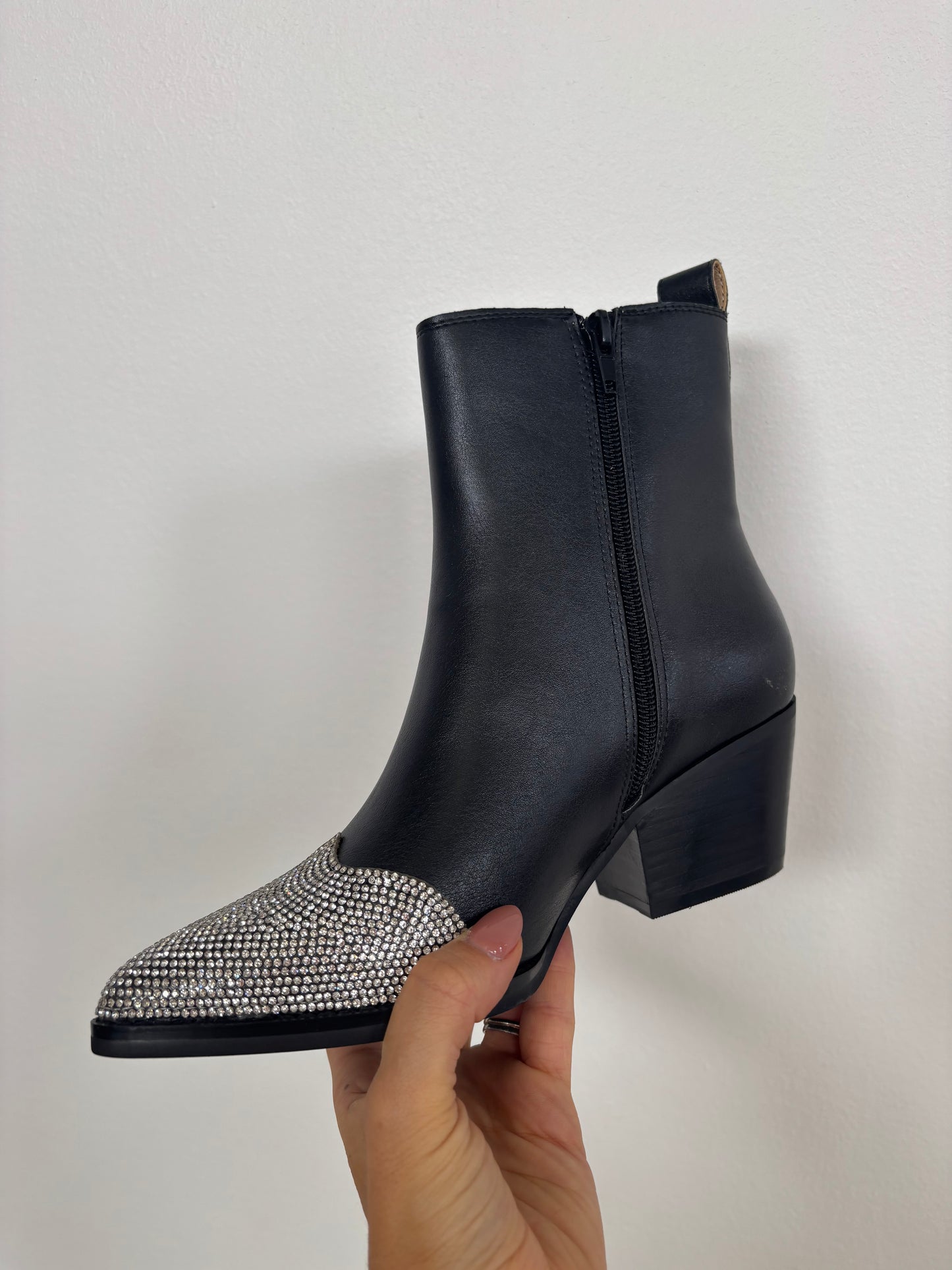 Zuri Rhinestone Pointed Mid-Calf Cowgirl Boots