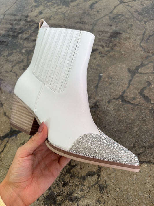 Zuri Rhinestone Pointed Mid-Calf Cowgirl Boots