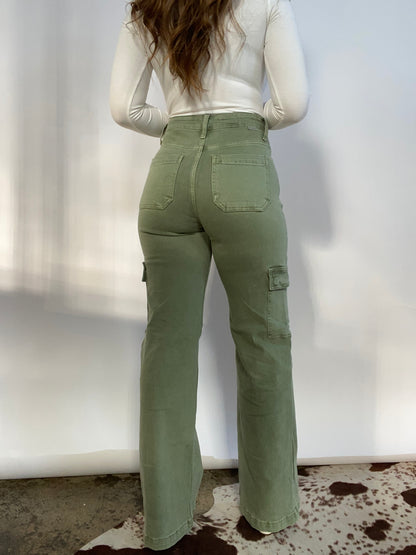High Rise Risen Cargo Pants