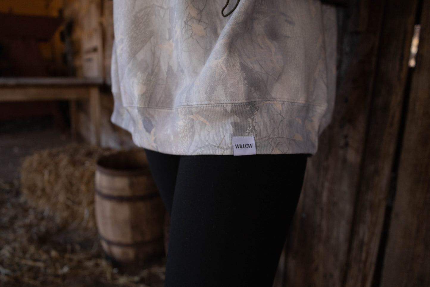 Tilly Oversized Light Camo Mock Neck Crew