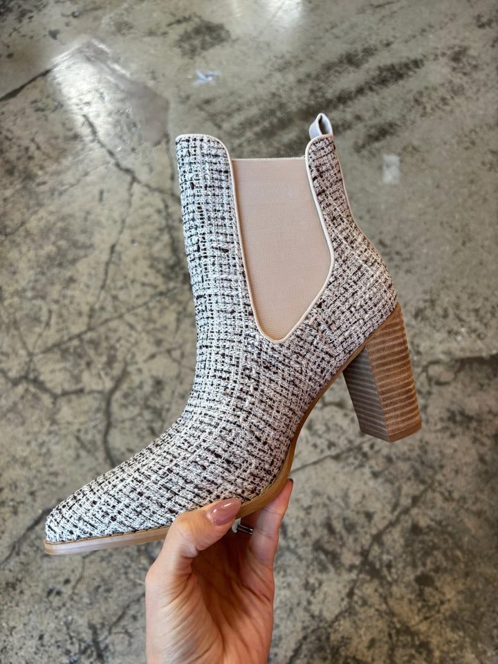Esmee Pointed Slip on Heeled Ankle Boot