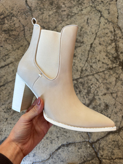 Esmee Pointed Slip on Heeled Ankle Boot
