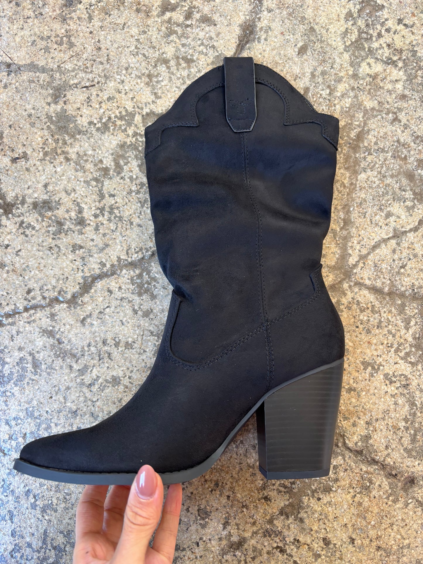 Akito Suede Mid-Calf Heeled Boots