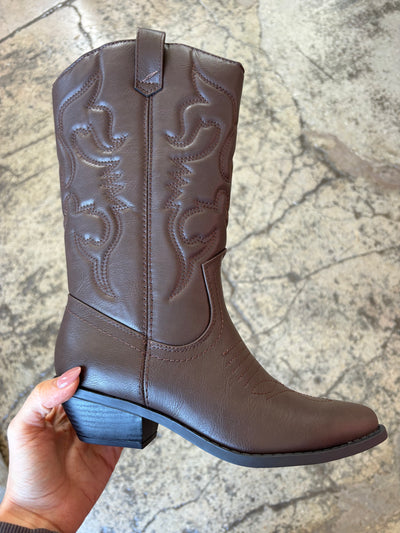 IMPERFECT Of Delaney Embroidered Heeled Mid-Calf Cowgirl Boots