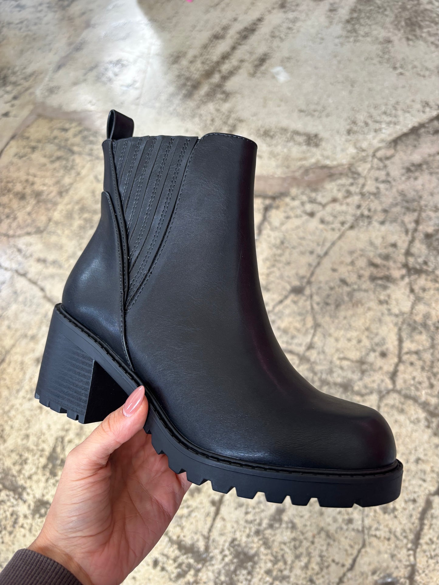 Wisley Platform Chelsea Black Heeled Boots