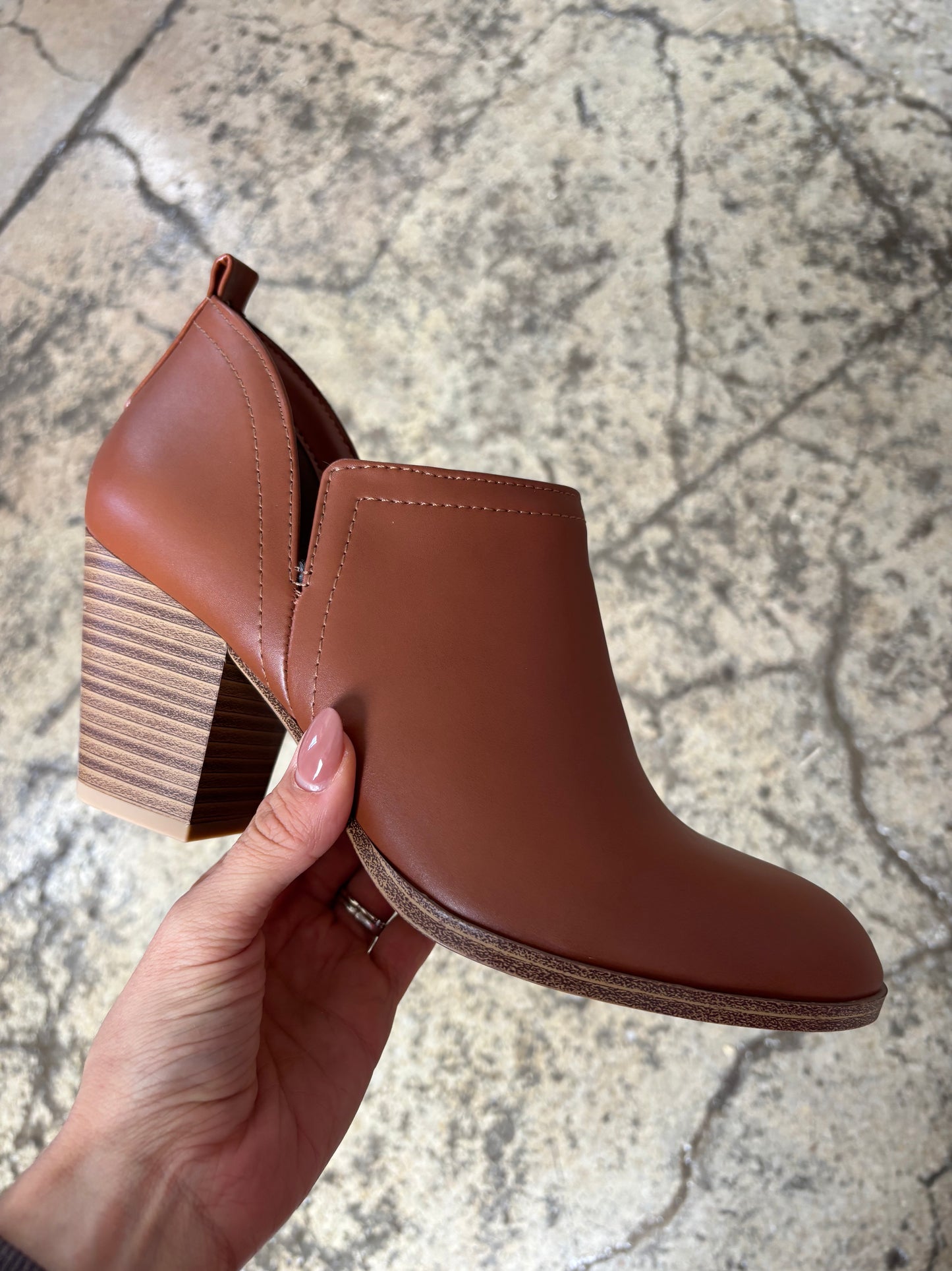 Rachael Cognac Ankle Booties