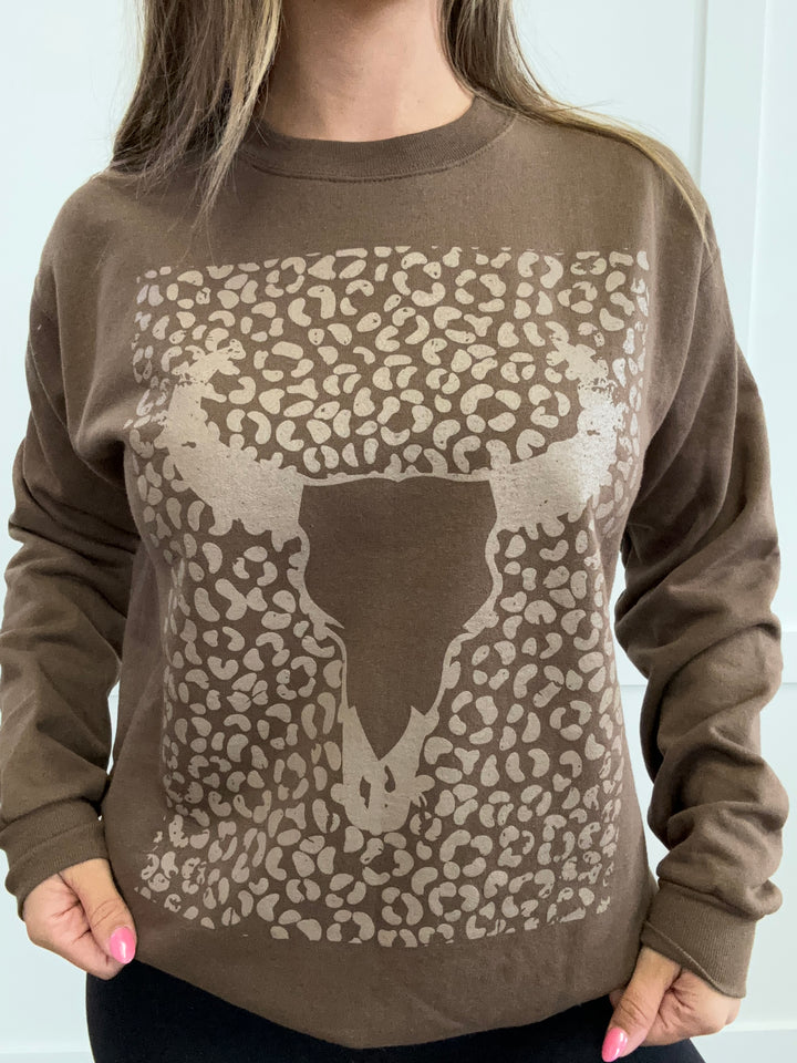 Western Cheetah Graphic Crewneck