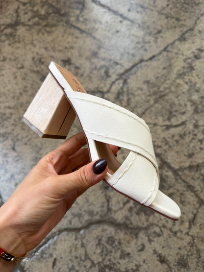 Jade Cross Strap Wooden Heel