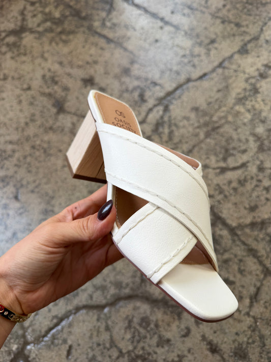 Jade Cross Strap Wooden Heel