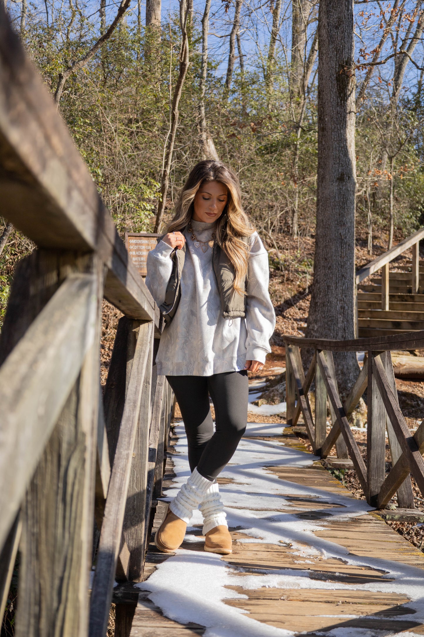 Tilly Oversized Light Camo Mock Neck Crew