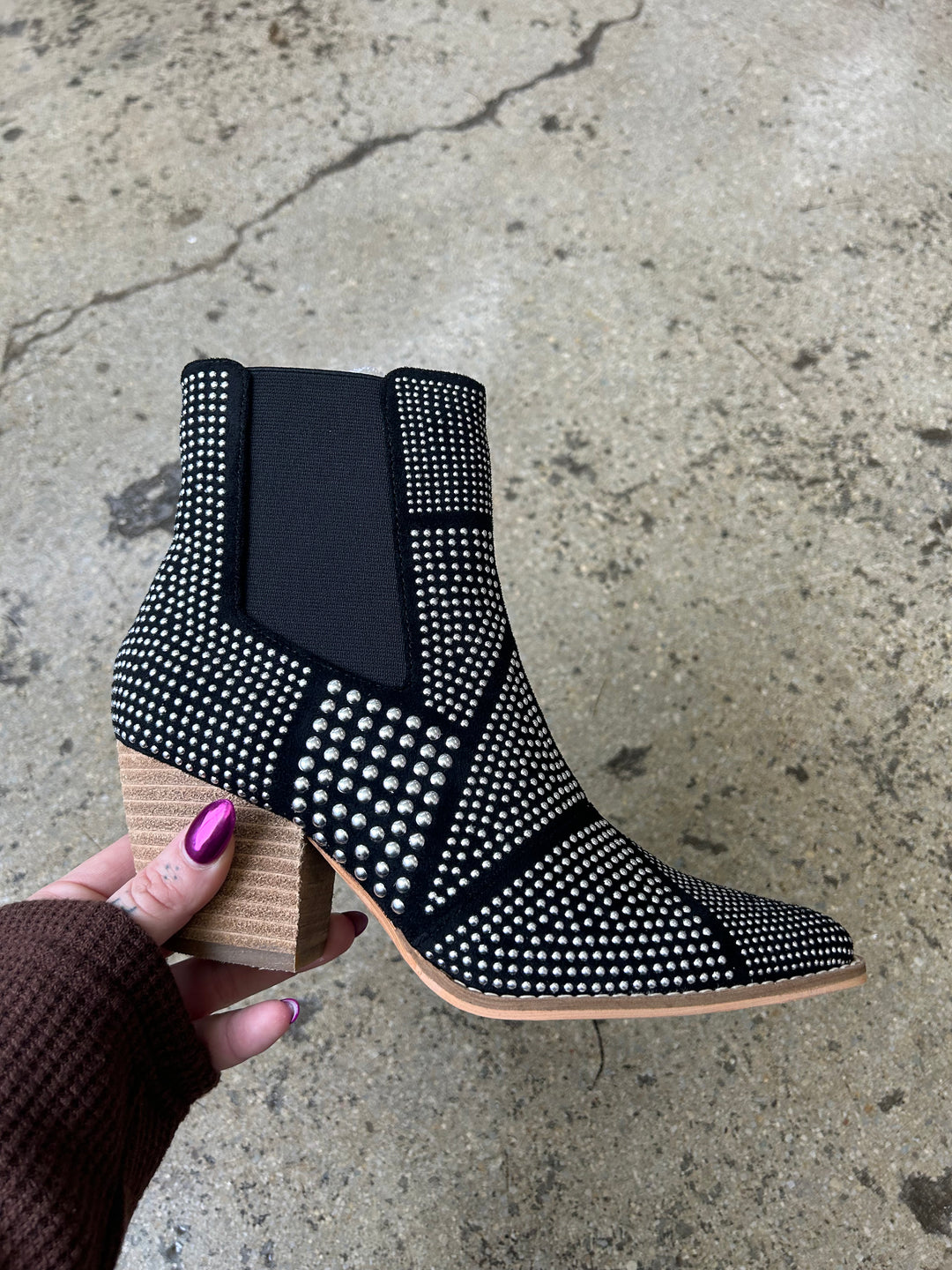 Francesca Pointed Toe Studded Heeled Boots
