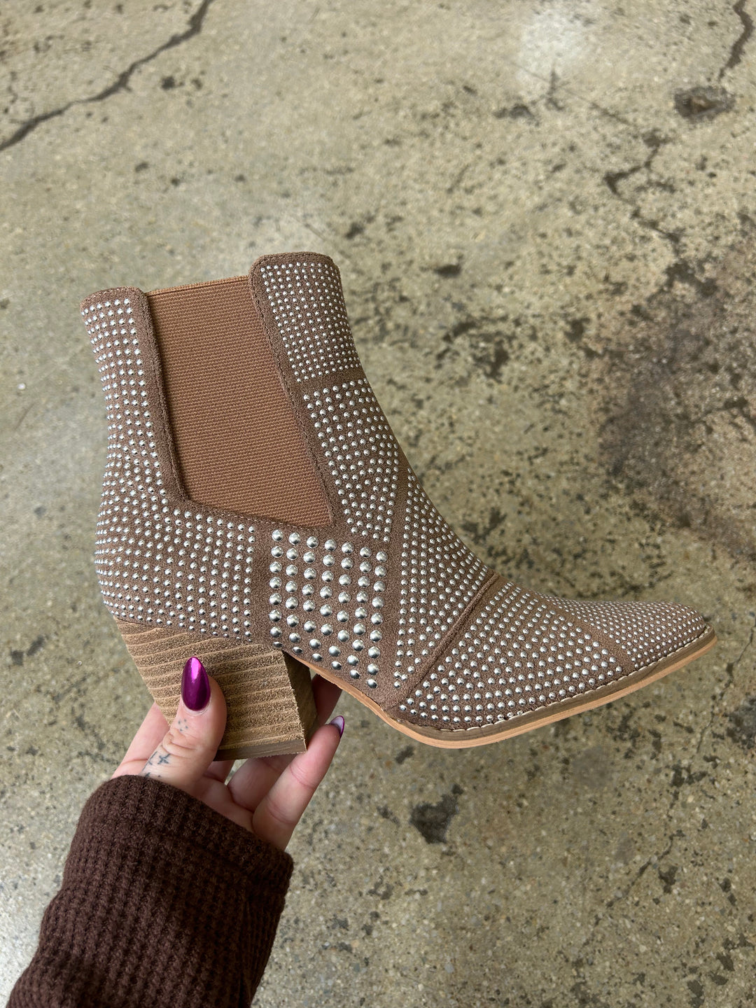 Francesca Pointed Toe Studded Heeled Boots