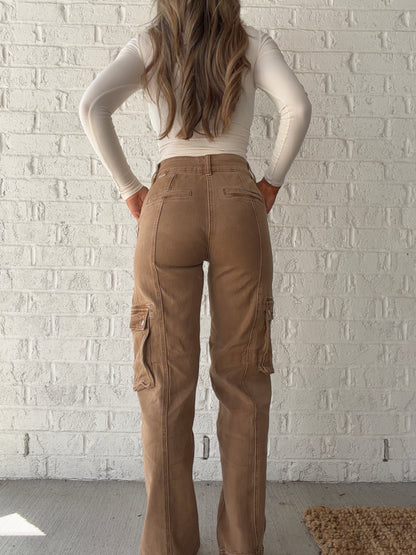 Becca High Rise Drawstring Cargo Risen Pants