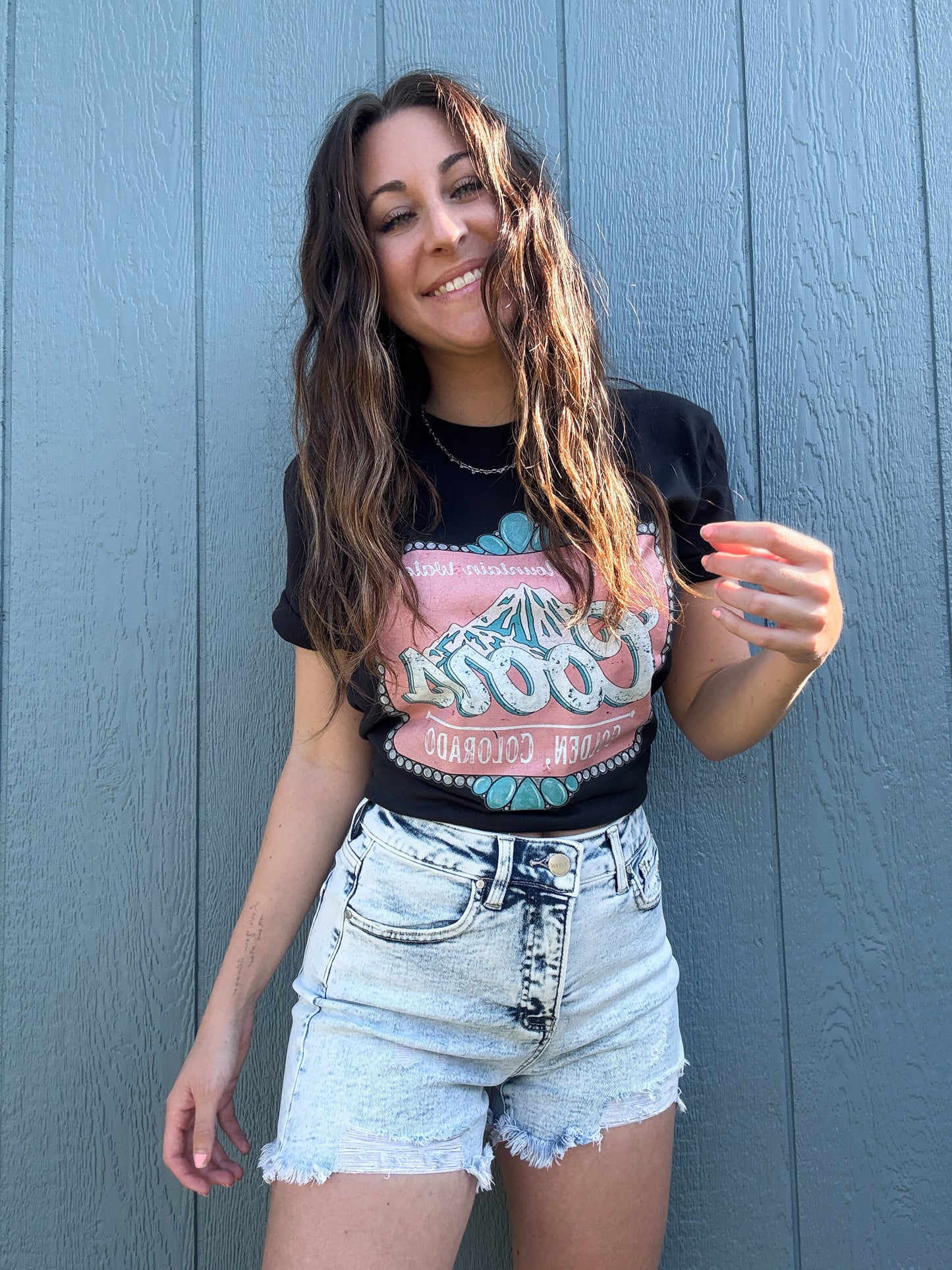 Jillian High Rise Distressed Shorts - Acid Light